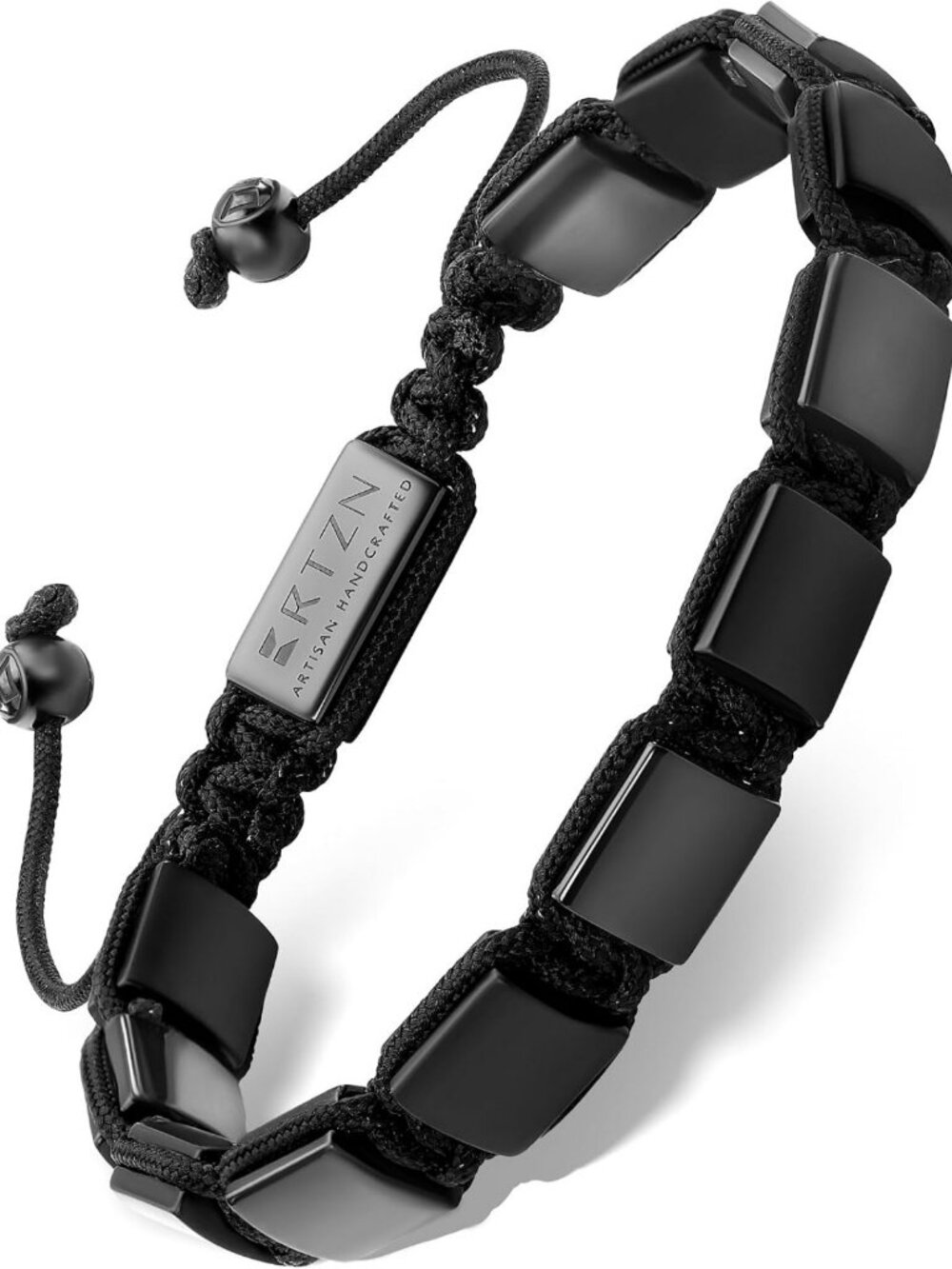 Handcrafted Matte Black Onyx Beaded Bracelet for Men - Adjustable 8MM Jewelry